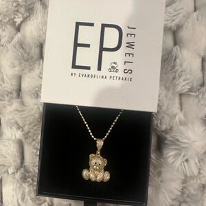 Gold Teddy Bear Necklace